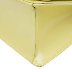 Pre Owned Dior Lemon Yellow Calfskin Leather Mini Diorama Flap Bag