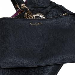 مملوكة مسبقًا Dior Black Pebbled Leather Medium Diorissimo Shopper Tote