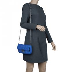 Pre Owned حقيبة يد صغيرة ديور ميس ديور برومينيد جلد مبطنة زرقاء