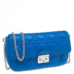 Pre Owned حقيبة يد صغيرة ديور ميس ديور برومينيد جلد مبطنة زرقاء