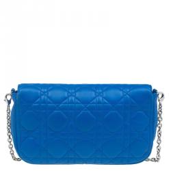 Pre Owned حقيبة يد صغيرة ديور ميس ديور برومينيد جلد مبطنة زرقاء