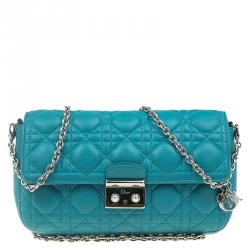 Pre Owned حقيبة كلتش ديور سلسلة نيو لوك جلد تركواز