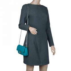 Pre Owned حقيبة كلتش ديور سلسلة نيو لوك جلد تركواز