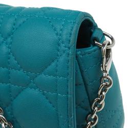 Pre Owned حقيبة كلتش ديور سلسلة نيو لوك جلد تركواز