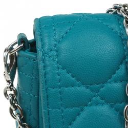 Pre Owned حقيبة كلتش ديور سلسلة نيو لوك جلد تركواز