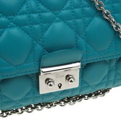 Pre Owned حقيبة كلتش ديور سلسلة نيو لوك جلد تركواز