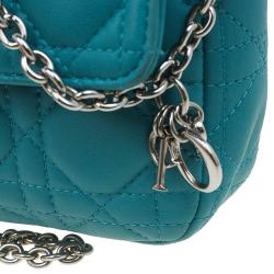 Pre Owned حقيبة كلتش ديور سلسلة نيو لوك جلد تركواز