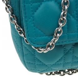 Pre Owned حقيبة كلتش ديور سلسلة نيو لوك جلد تركواز