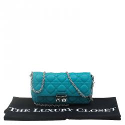 Pre Owned حقيبة كلتش ديور سلسلة نيو لوك جلد تركواز