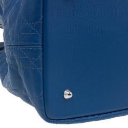 مملوكة مسبقًا حقيبة يد شوبر ديور باناريا كانفاس مقوى زرقاء متوسطة