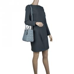 Pre Owned حقيبة يد ديور ليدي ديور جلد رصاصي متوسطة