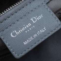 Pre Owned حقيبة يد ديور ليدي ديور جلد رصاصي متوسطة