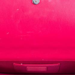 Pre Owned Dior Pink Cannage Quilted Patent Lambskin Convertible Clutch