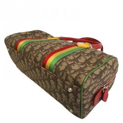 Pre Owned Christian Dior Beige PVC/Leather Rasta Collection Boston Bag