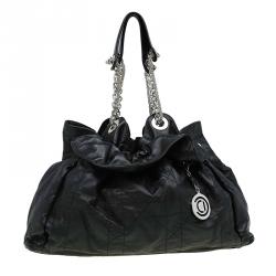 Pre Owned Dior Black Quilted Cannage Leather Le Trente Hobo