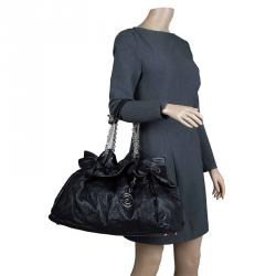 Pre Owned Dior Black Quilted Cannage Leather Le Trente Hobo