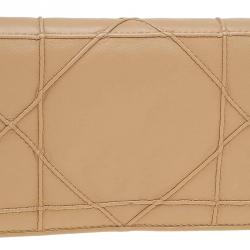 Pre Owned Dior Beige Cannage Leather Wallet on Chain