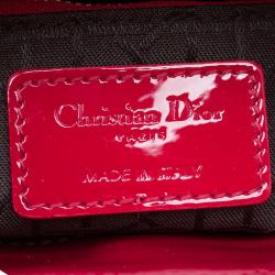 مملوكة مسبقًا حقيبة يد ديور ليدي ديور ميني جلد لامعة حمراء