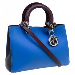 مملوكة مسبقًا حقيبة يد ديور شوبر ديوريسيمو متوسطة جلد ثلاثية اللون