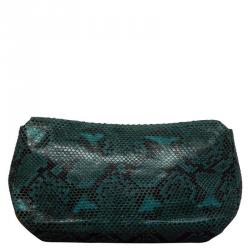 Pre Owned حقيبة كلاتش ديور إيفينينغ ثعبان خضراء