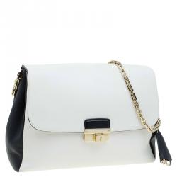 مملوكة مسبقًا حقيبة كتف ديور ديورلينغ كبيرة جلد سو�داء/ بيج