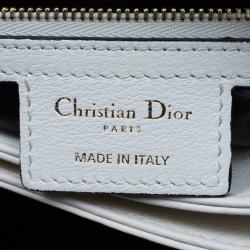 مملوكة مسبقًا حقيبة كتف ديور ديورلينغ كبيرة جلد سوداء/ بيج