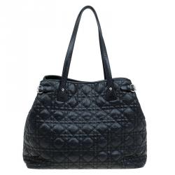 Pre Owned Dior Black Coated Canvas Medium Panarea Shopper Tote