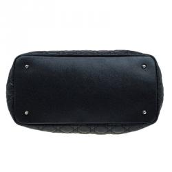 Pre Owned Dior Black Coated Canvas Medium Panarea Shopper Tote