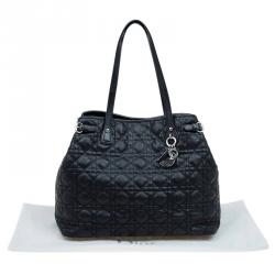 Pre Owned Dior Black Coated Canvas Medium Panarea Shopper Tote