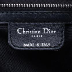 Pre Owned Dior Black Coated Canvas Cannage Quilted Large Panarea Tote