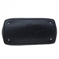 Pre Owned Dior Black Coated Canvas Medium Panarea Shopper Tote