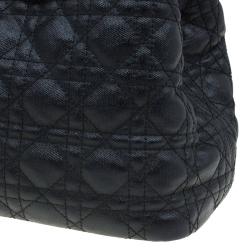 Pre Owned Dior Black Coated Canvas Medium Panarea Shopper Tote