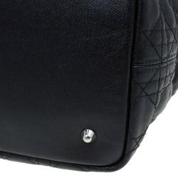 Pre Owned Dior Black Coated Canvas Medium Panarea Shopper Tote