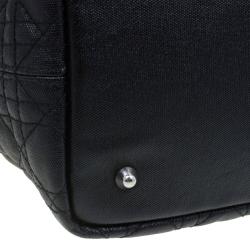 Pre Owned Dior Black Coated Canvas Medium Panarea Shopper Tote