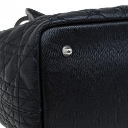 Pre Owned Dior Black Coated Canvas Medium Panarea Shopper Tote
