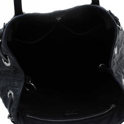 Pre Owned Dior Black Coated Canvas Medium Panarea Shopper Tote