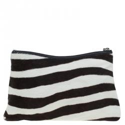 مملوكة مسبقًا Dior Zebra Print Calf Hair Jazz Club Clutch