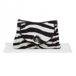 مملوكة مسبقًا Dior Zebra Print Calf Hair Jazz Club Clutch