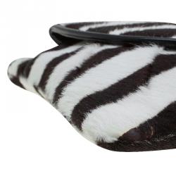 مملوكة مسبقًا Dior Zebra Print Calf Hair Jazz Club Clutch