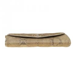 مملوكة مسبقًا Dior Beige Python Jazz Club Wristlet Clutch