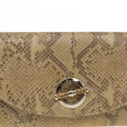 مملوكة مسبقًا Dior Beige Python Jazz Club Wristlet Clutch