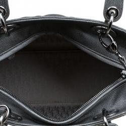 مملوكة مسبقًا حقيبة يد ديور ليدي ديور متوسطة جلد رصاصية