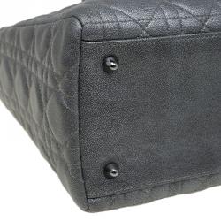 مملوكة مسبقًا حقيبة يد ديور ليدي ديور متوسطة جلد رصاصية