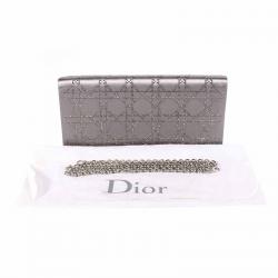 مملوكة مسبقًا Dior Metallic Satin Crystal Embellished Evening Clutch Bag