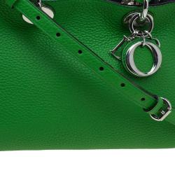 Pre Owned Dior Green Pebbled Leather Mini Diorissimo Tote