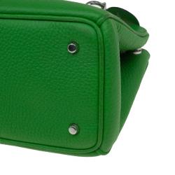 Pre Owned Dior Green Pebbled Leather Mini Diorissimo Tote