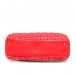 Pre Owned Dior Red Cannage Quilted Lambskin Dior Soft Shopping Tote
