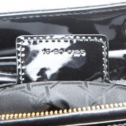 Pre Owned حقيبة يد ديور ليدي ديور كبيرة جلد لامعة سوداء