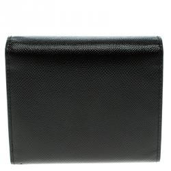 Pre Owned Dior Black Patent Leather Mania Compact Wallet