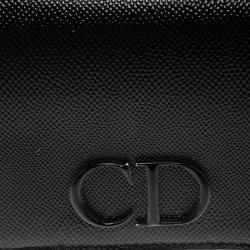 Pre Owned Dior Black Patent Leather Mania Compact Wallet